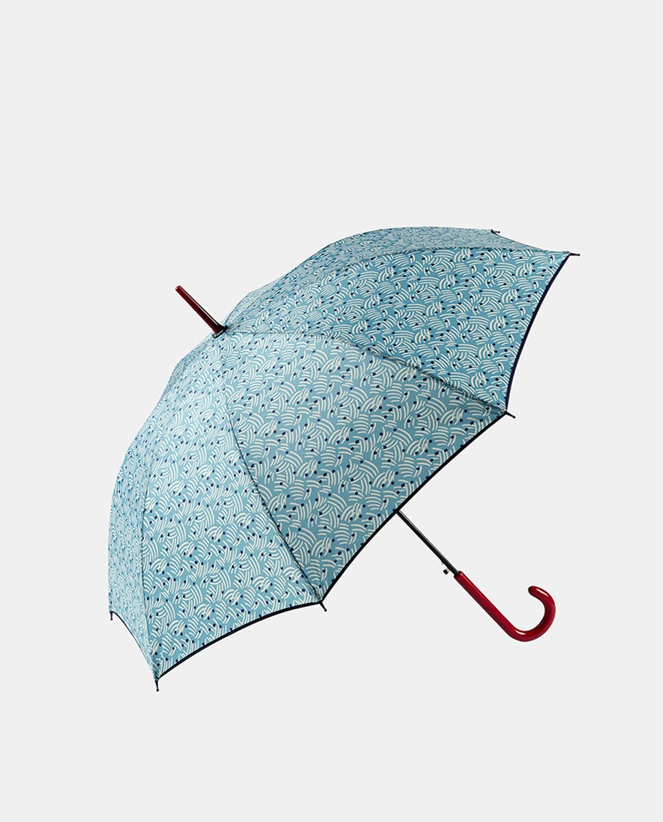 Guarda-Chuva Comprido Automático Estampado Verde-1