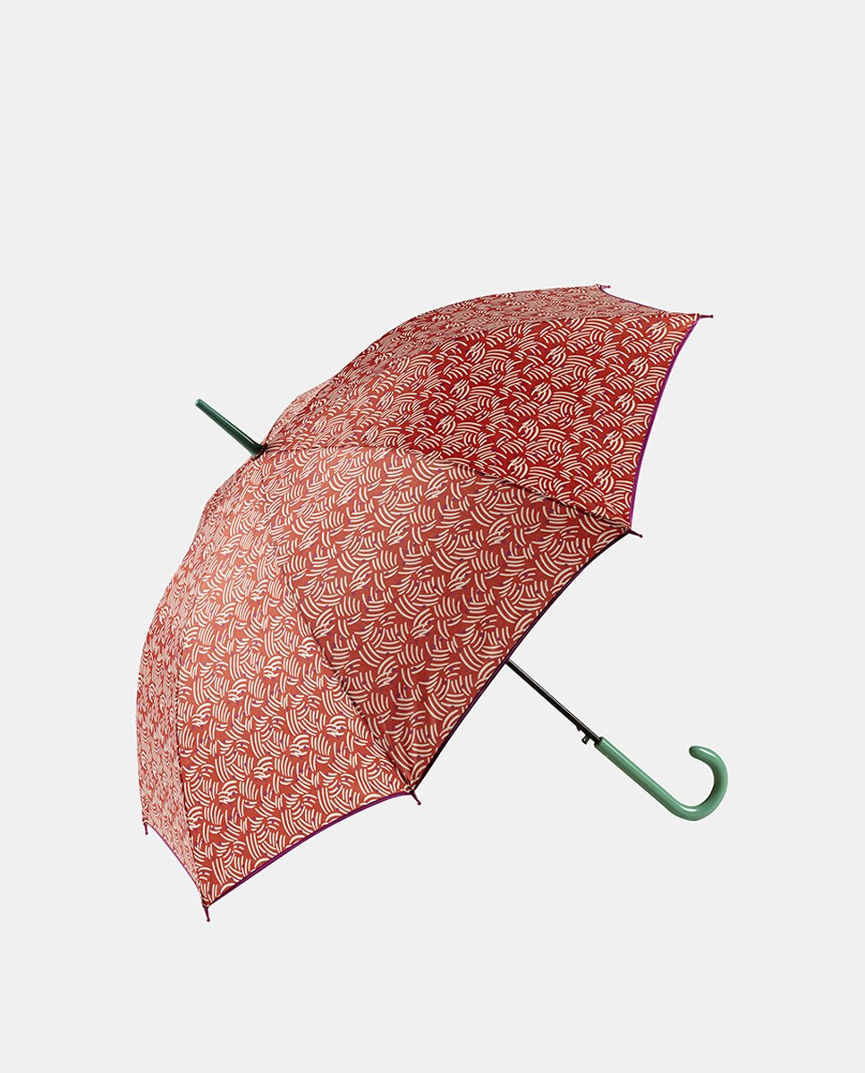 Guarda-Chuva Comprido Automático Estampado Vermelho-1