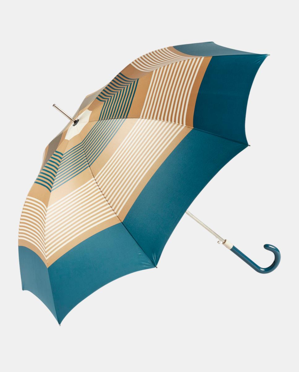 Imagem 0 de Guarda-Chuva Automático de Níquel. Estampado às Riscas