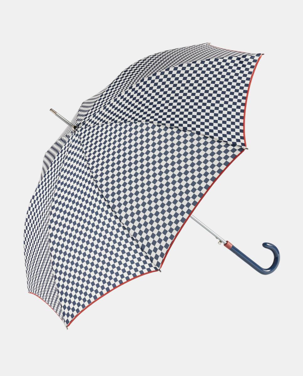 Guarda-Chuva Automático de Alumínio.  Estampado Azul-Marinho/Branco Azul-marinho-1