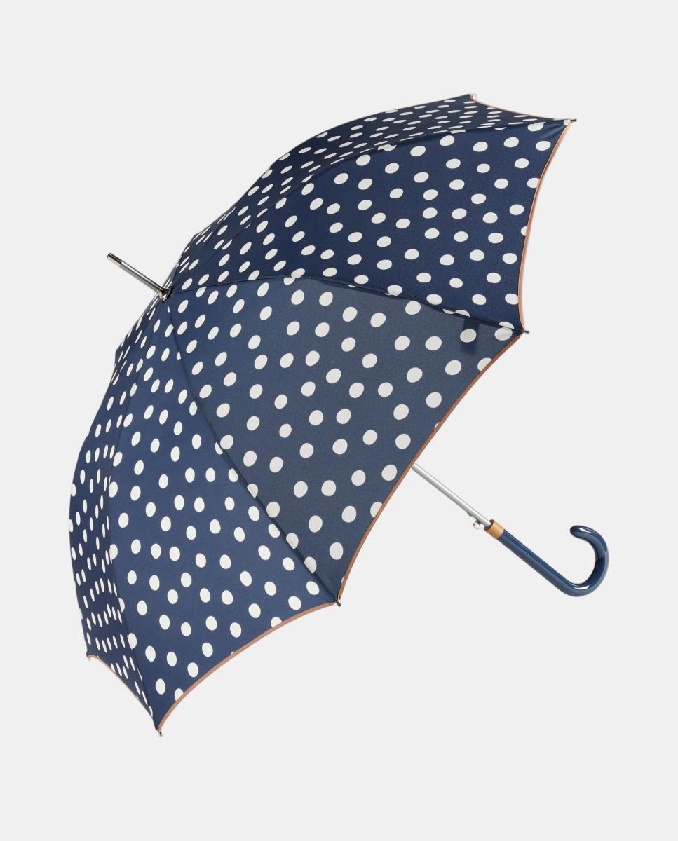 Imagem 0 de Guarda-Chuva Automático de Alumínio.  Estampado Azul-Marinho/Branco