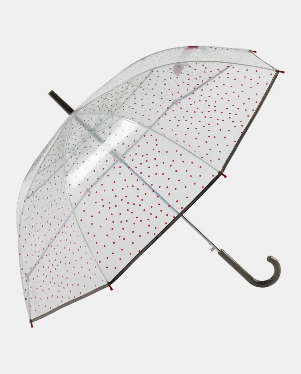 Imagem 0 de Guarda-Chuva Automático de Metal. Transparente às Bolinhas