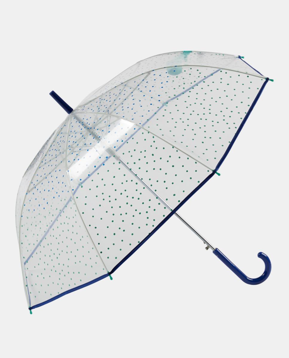 Imagem 0 de Guarda-Chuva Automático de Metal. Transparente às Bolinhas