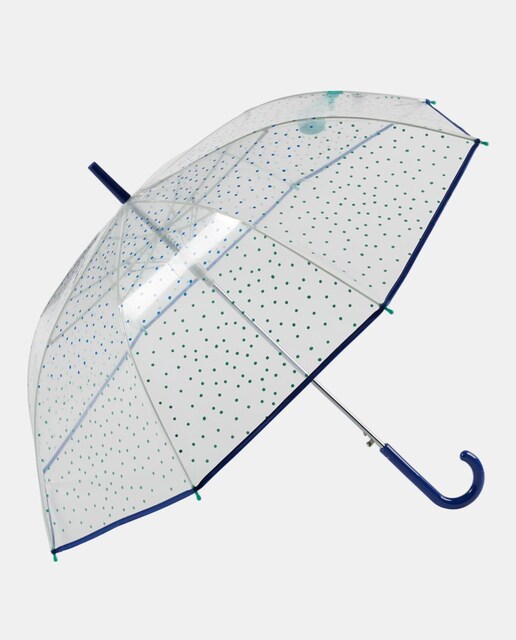 Imagem 0 de Guarda-Chuva Automático de Metal. Transparente às Bolinhas