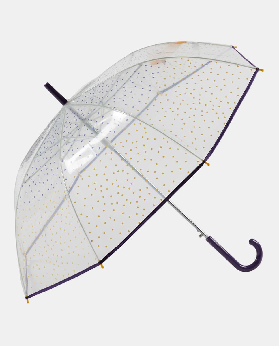 Imagem 0 de Guarda-Chuva Automático de Metal. Transparente às Bolinhas