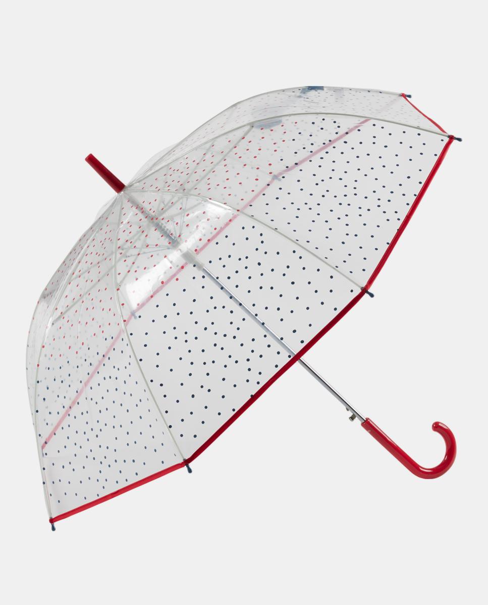 Imagem 0 de Guarda-Chuva Automático de Metal. Transparente às Bolinhas