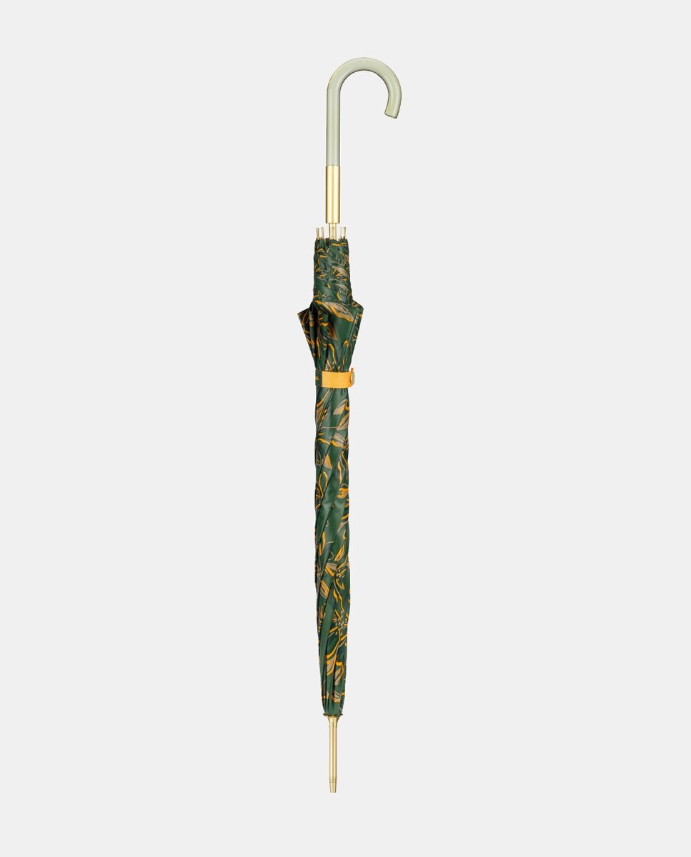 Guarda-Chuva Comprido Automático com Cabo Curvado Estampado Verde-2