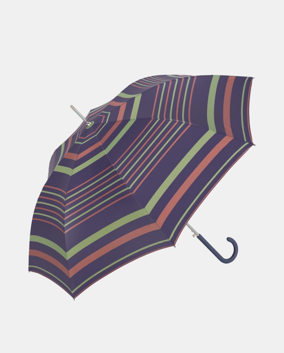 Imagem 0 de Guarda-Chuva Comprido Automático. Cabo Curvado. Estampado às Riscas.