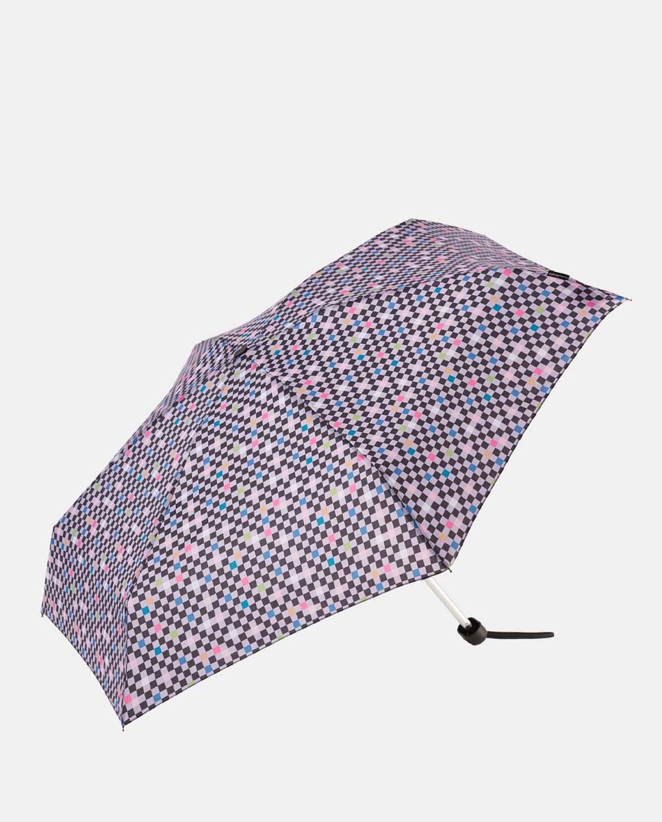 Guarda-Chuva Dobrável Manual de Punho Curvo "Blend" com Proteção Solar UVP50+ e Tecido de Poliéster Reciclado e Reciclável Lilás-1