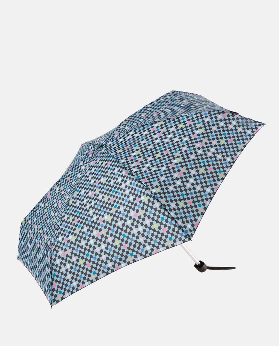 Guarda-Chuva Dobrável Manual de Punho Curvo "Blend" com Proteção Solar UVP50+ e Tecido de Poliéster Reciclado e Reciclável Turquesa-1
