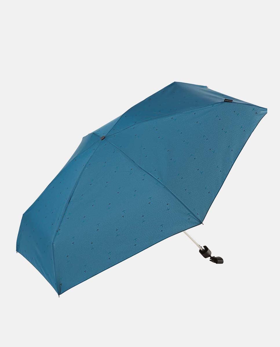 Guarda-Chuva Mini Dobrável Manual "Travel" com Tecnologia Windproof e Tecido de Poliéster Reciclado e Reciclável Azul-1