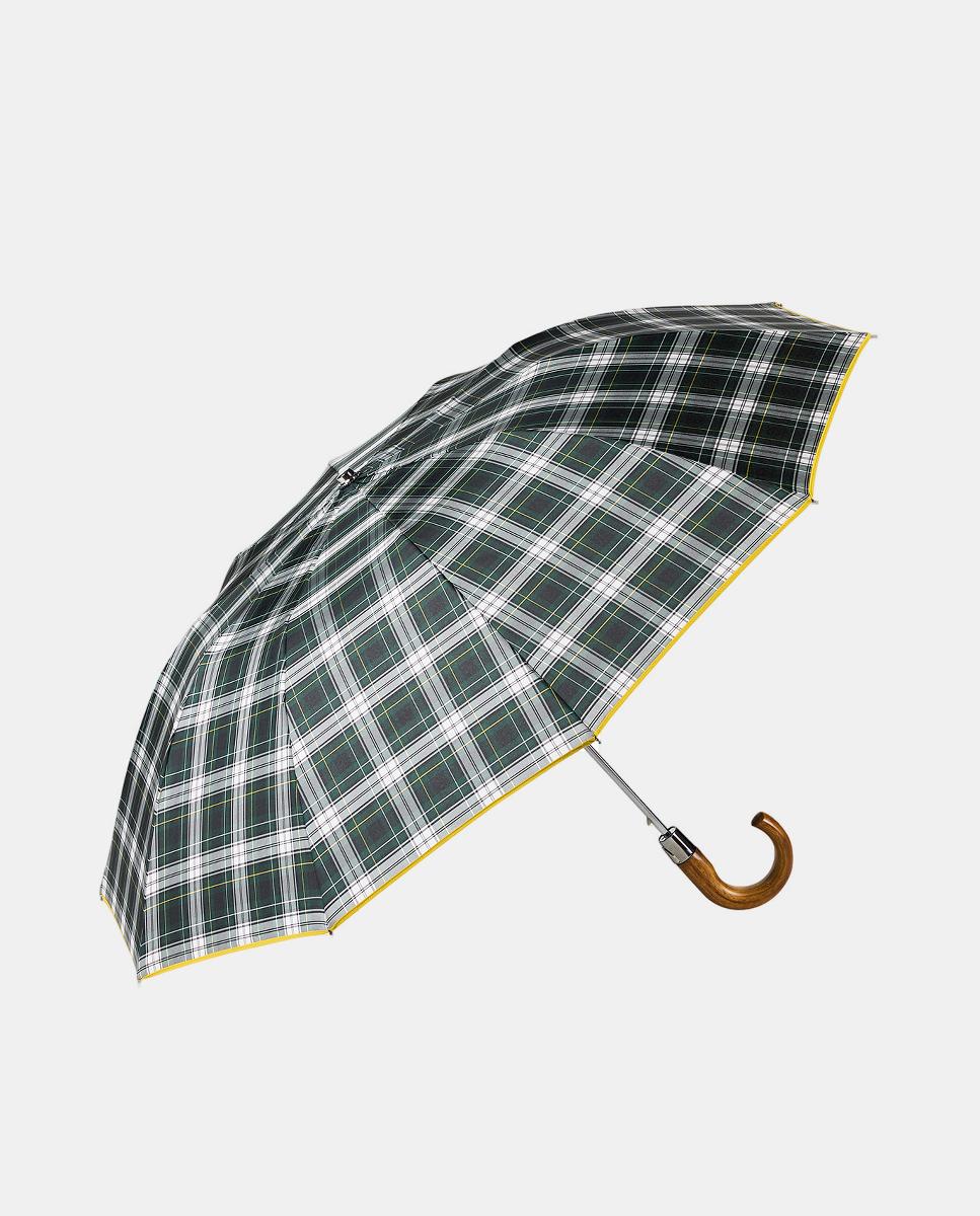 Imagem 0 de Guarda-Chuva Unissexo Automático de Aço com Varetas de Aço e Punho Curvo de Madeira