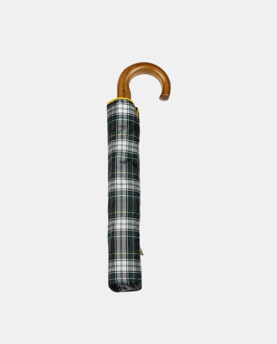 Guarda-Chuva Unissexo Automático de Aço com Varetas de Aço e Punho Curvo de Madeira Multicolor-2