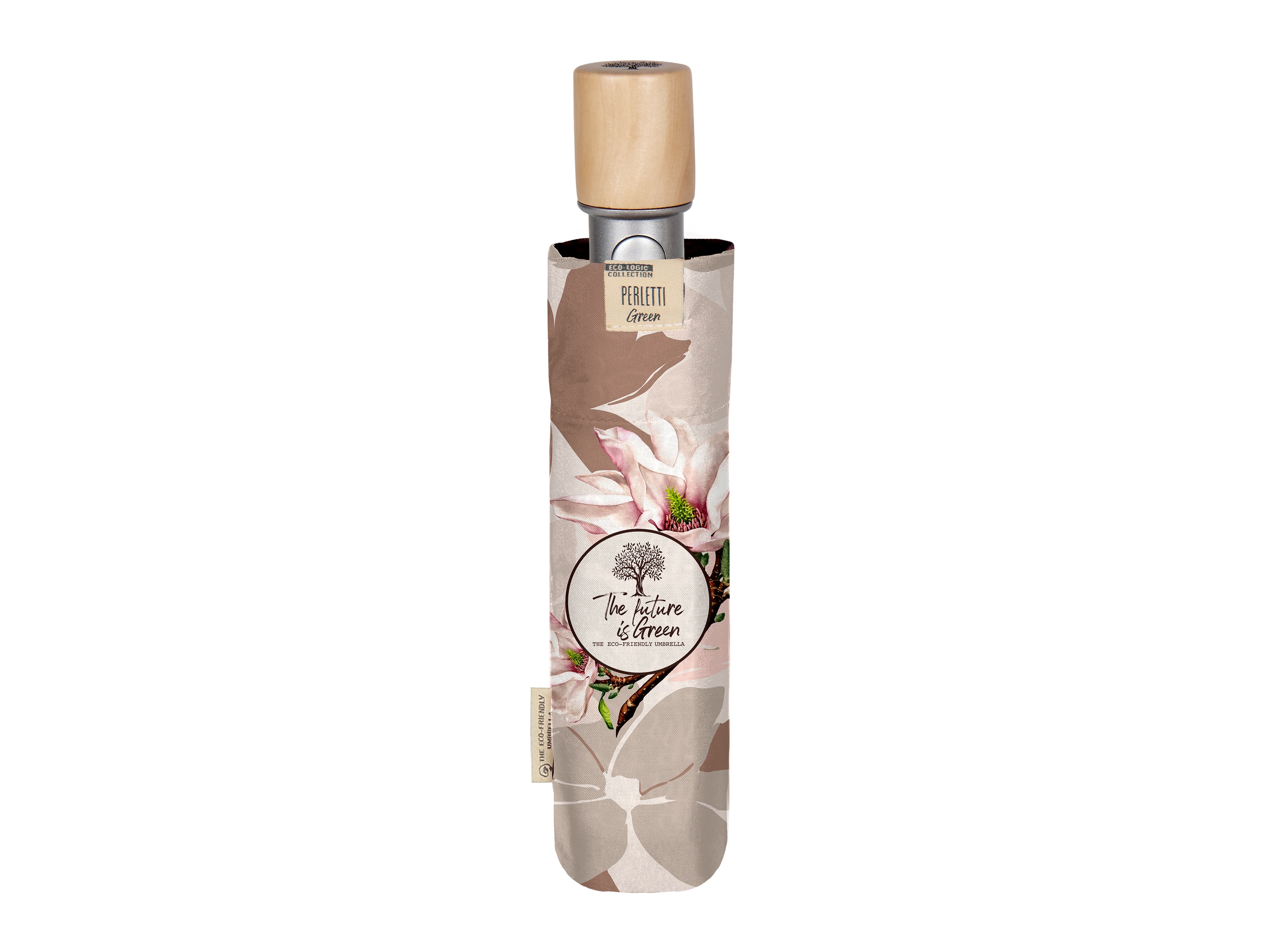Guarda-chuva Dobrável Automático Estampado Floral e Tecido Reciclado Multicolor-2