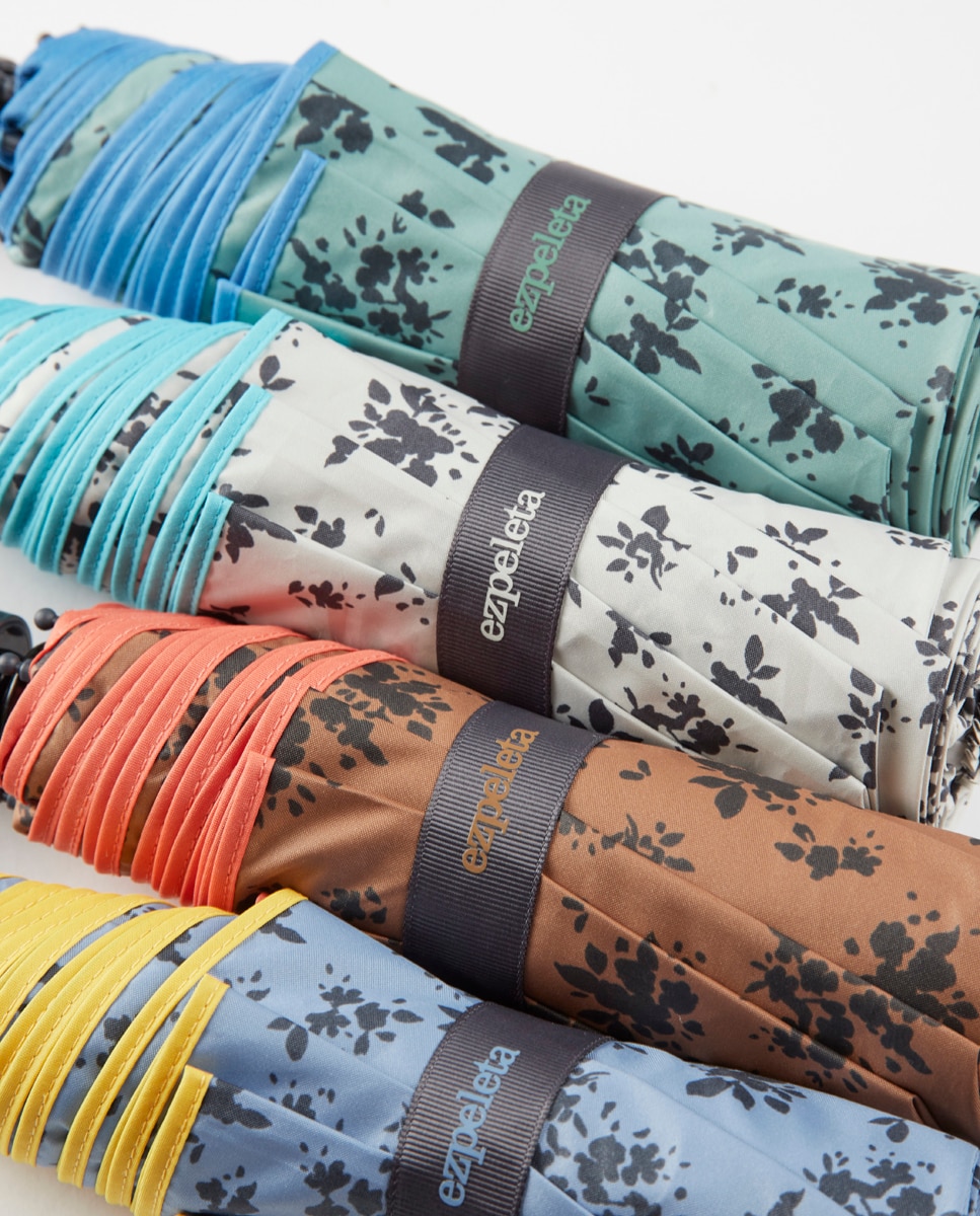 Guarda-Chuva Dobrável Automático com Estampado Floral - Cru Cru-5