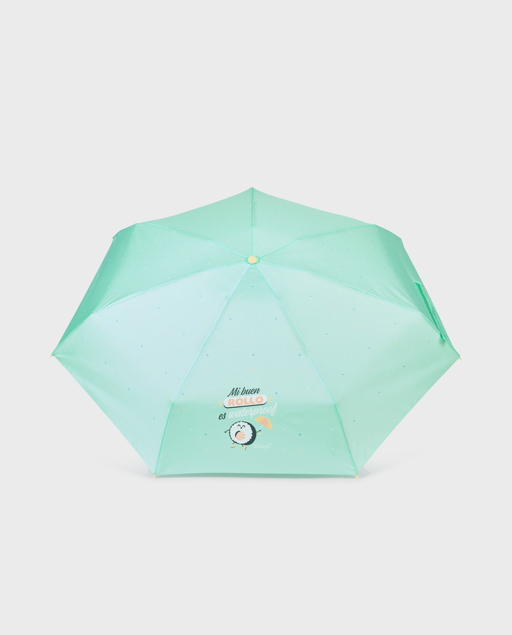 Imagem 0 de Guarda-Chuva Dobrável com Cabo em Contraste - Verde Água