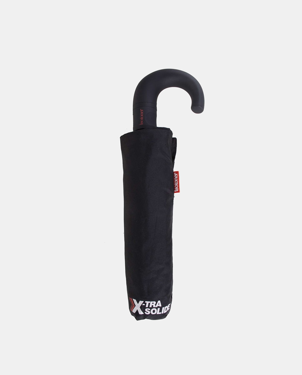 Paraguas mini plegable automático en negro - Isotoner - Marrón Negro-2