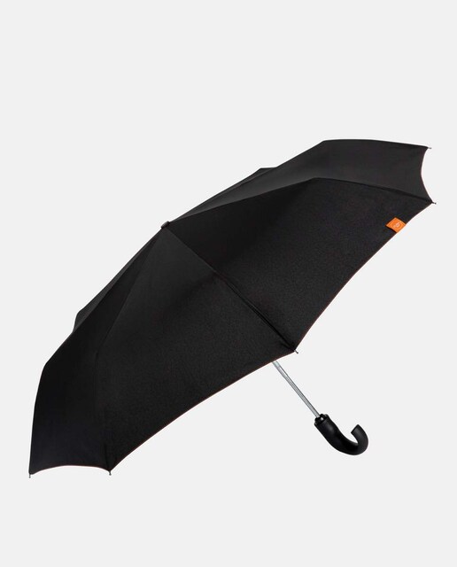 Imagem 0 de Guarda-Chuva Dobrável Abre e Fecha "Nero". Com Punho Curvo e Sistema Anti-Vento.