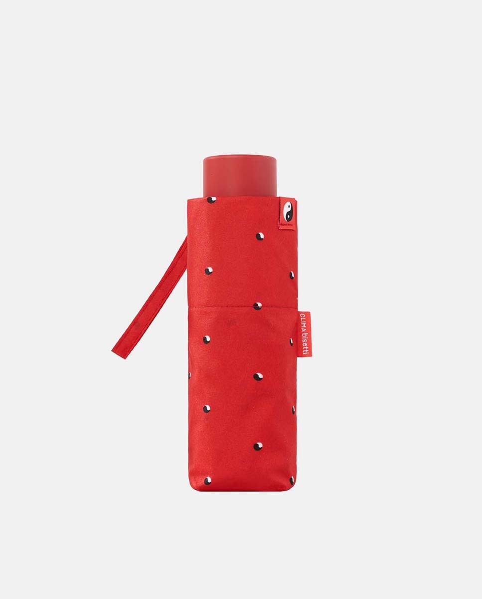Guarda-Chuva Mini Manual "Dots" com Sistema Windproof, Proteção Solar UVP+50 e Fabricado em Poliéster Reciclado e Reciclável Vermelho-2