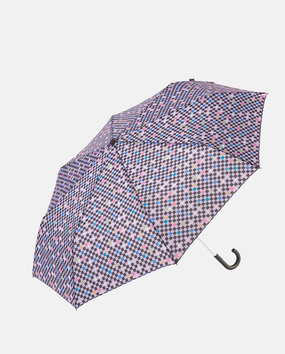 Guarda-Chuva Dobrável Manual de Punho Curvo "Blend" com Proteção Solar UVP50+ e Tecido de Poliéster Reciclado e Reciclável Lilás-1