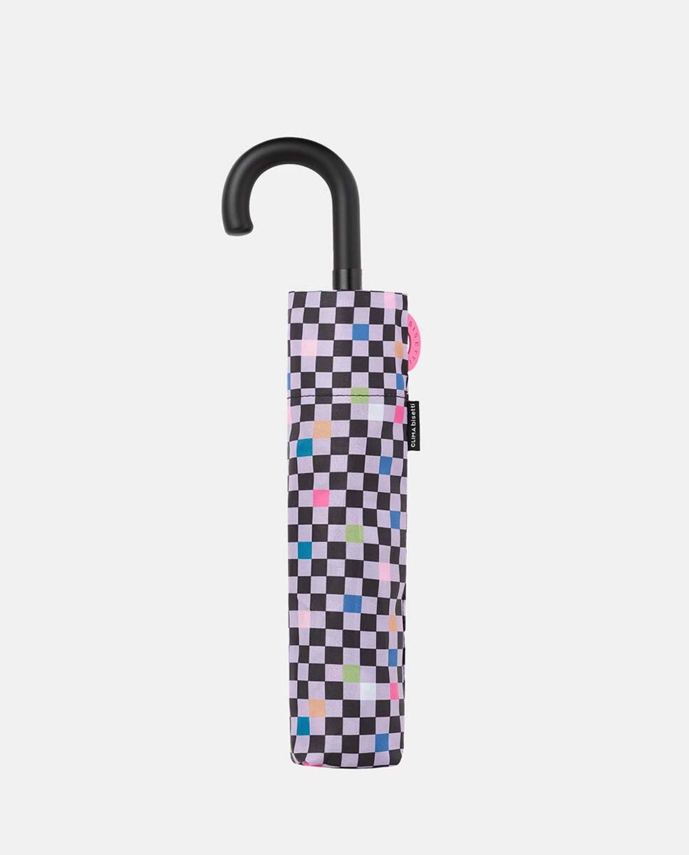 Guarda-Chuva Dobrável Manual de Punho Curvo "Blend" com Proteção Solar UVP50+ e Tecido de Poliéster Reciclado e Reciclável Lilás-2