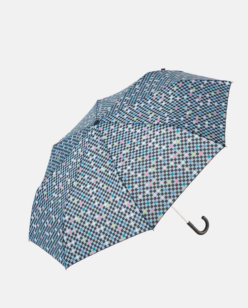 Guarda-Chuva Dobrável Manual de Punho Curvo "Blend" com Proteção Solar UVP50+ e Tecido de Poliéster Reciclado e Reciclável Turquesa-1