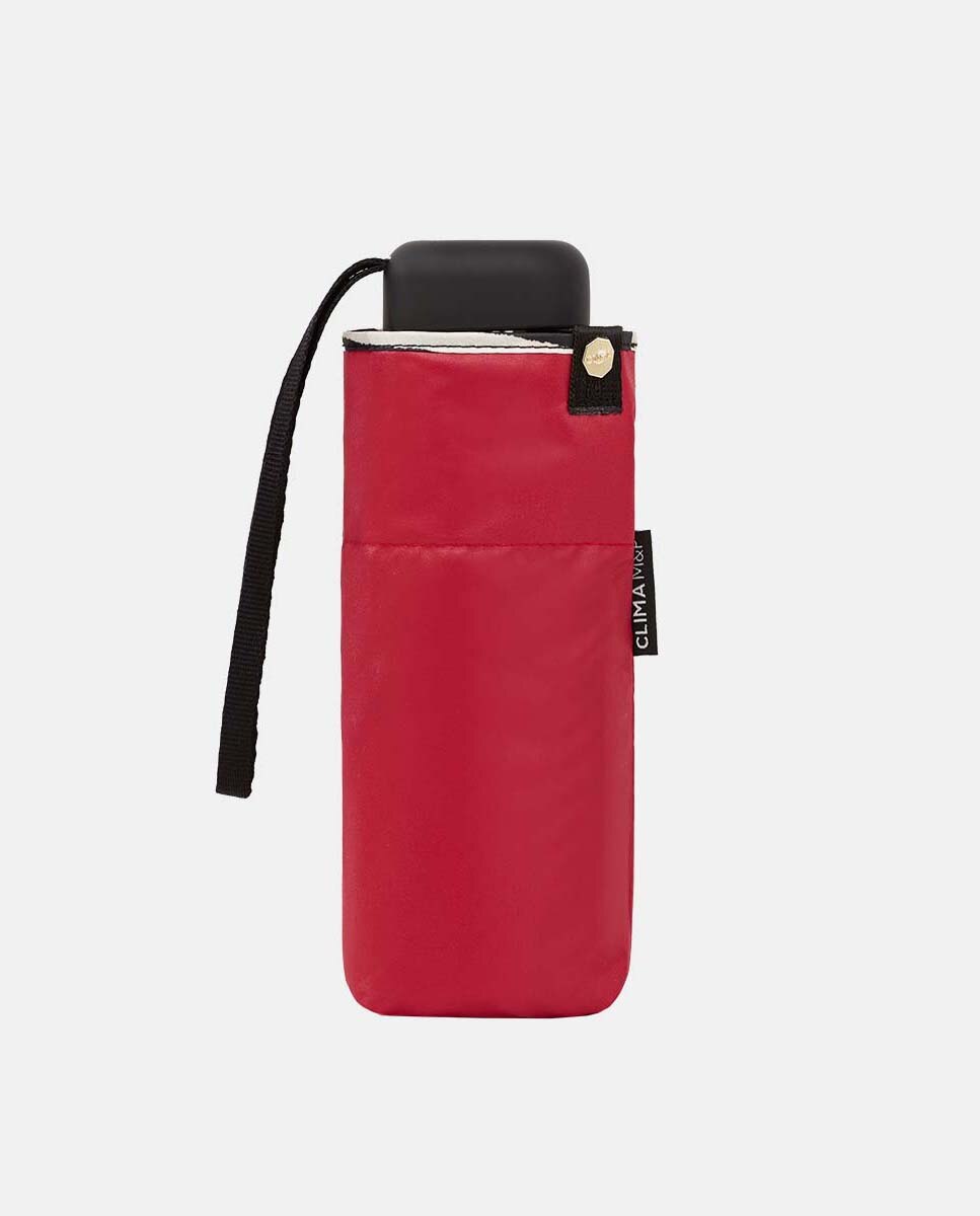 Guarda-Chuva Mini Manual "Zebra" com Bolsa e Fabricado em Tecido Reciclado. Ligeiro e com Sistema Windproof. Vermelho-3