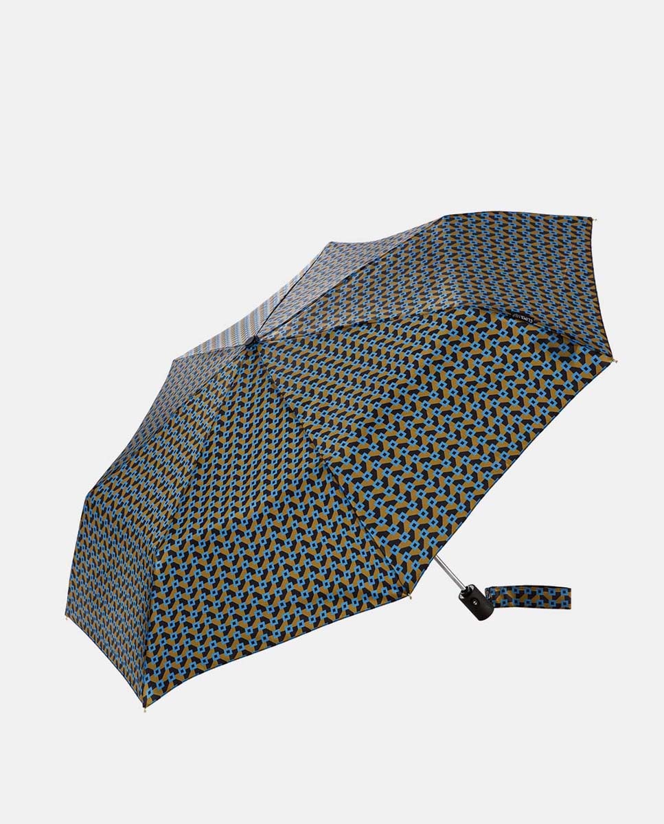 Guarda-Chuva Dobrável Abre e Fecha "Blocks" com Proteção Solar UVP50+ e Tecido Reciclado. Com Sistema Windproof. Caqui-1