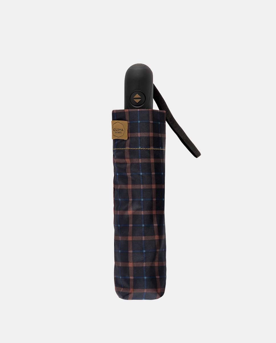 Imagem 0 de Guarda-Chuva Dobrável Abre e Fecha "Tartã" com Sistema Windproof. Fabricado em Poliéster Reciclado e Reciclável.