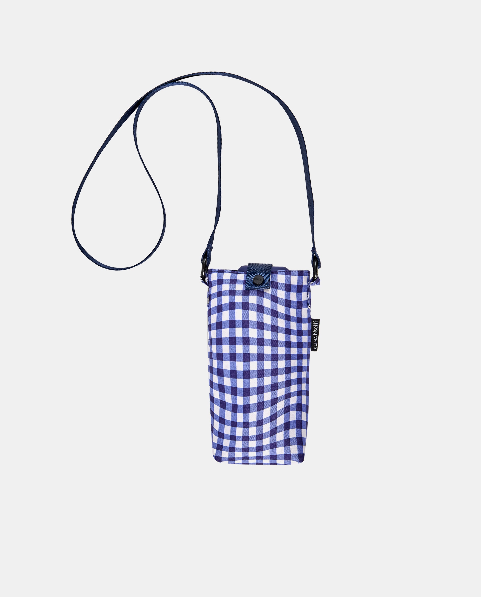 Guarda-Chuva Dobrável Mini Manual "Vichy". Trata-se de um Guarda-Chuva Ultraligeiro com Bolsa, UVP 50+, Tecido de Poliéster Reciclado e Reciclável Azul-2