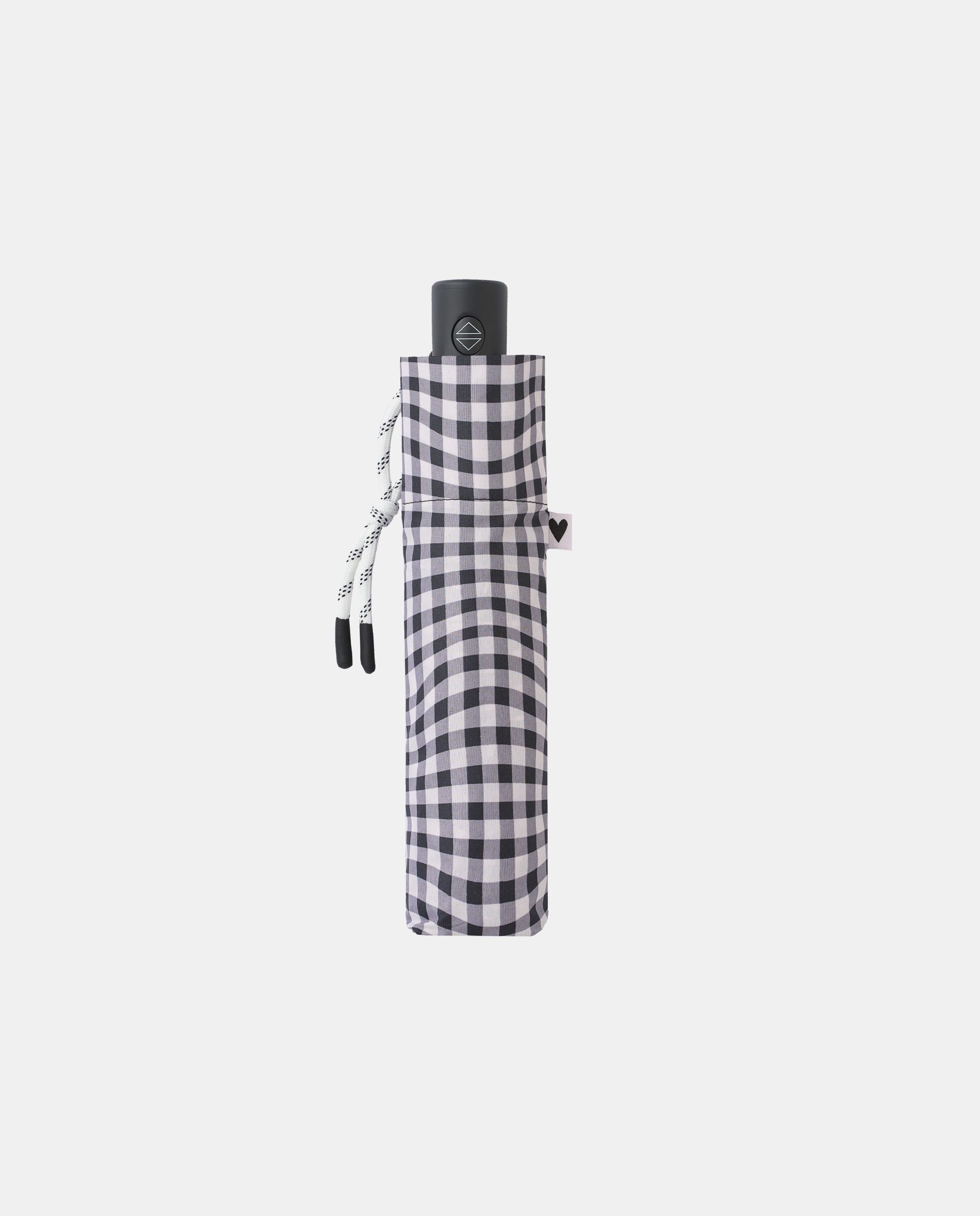 Guarda-Chuva Dobrável Open+Close "Vichy". Trata-se de um Guarda-Chuva com Tecnologia Windproof e Tecido de Poliéster Reciclado e Reciclável Preto-2