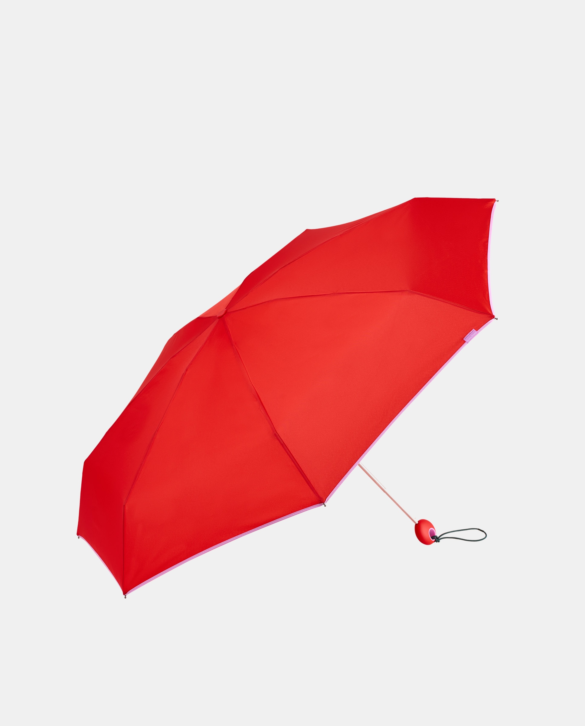 Guarda-Chuva Dobrável Mini Manual "Joy Plain" com Tecnologia Windproof e Tecido de Poliéster Reciclado e Reciclável Vermelho-1