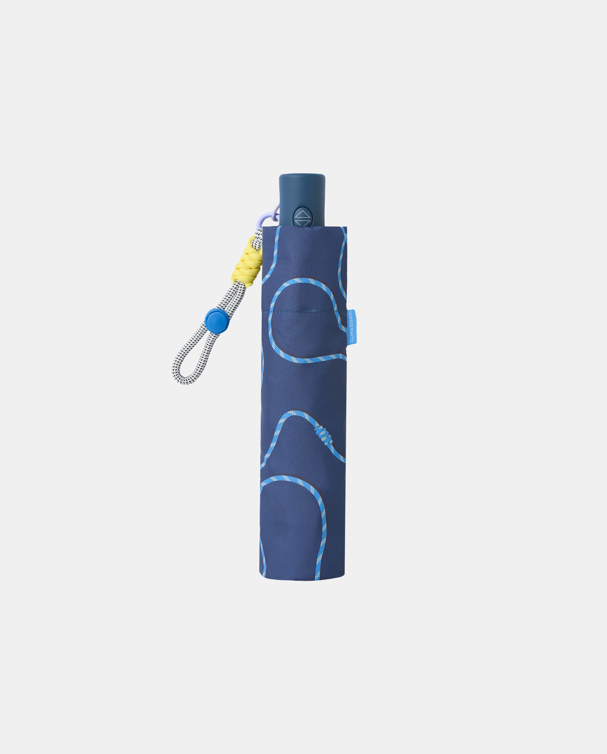 Guarda-Chuva Dobrável Manual de Punho Curvo "Cords" com Proteção Solar UVP50+ e Tecido de Poliéster Reciclado e Reciclável Azul-marinho-2