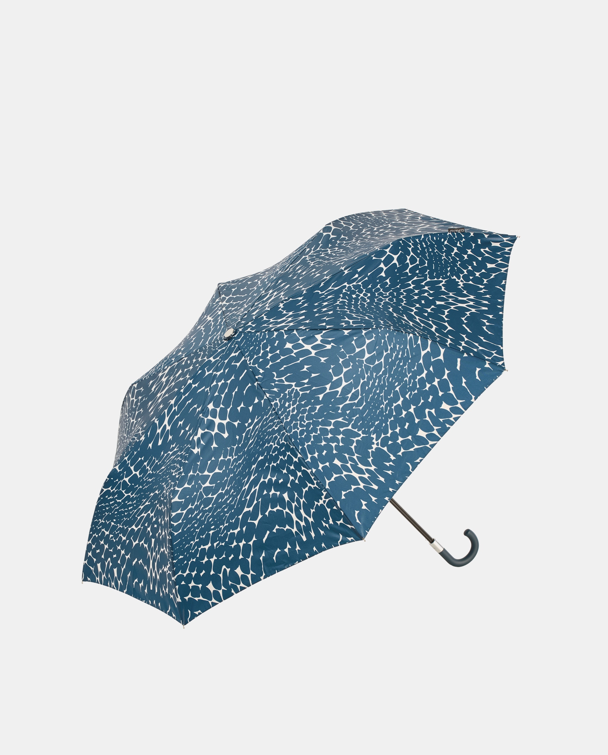 Guarda-Chuva Dobrável Manual "Stones" com Punho Curvo Ergonómico. Fabricado em Tecido Reciclado, é Leve, Resistente e Fácil de Transportar. Azul-1