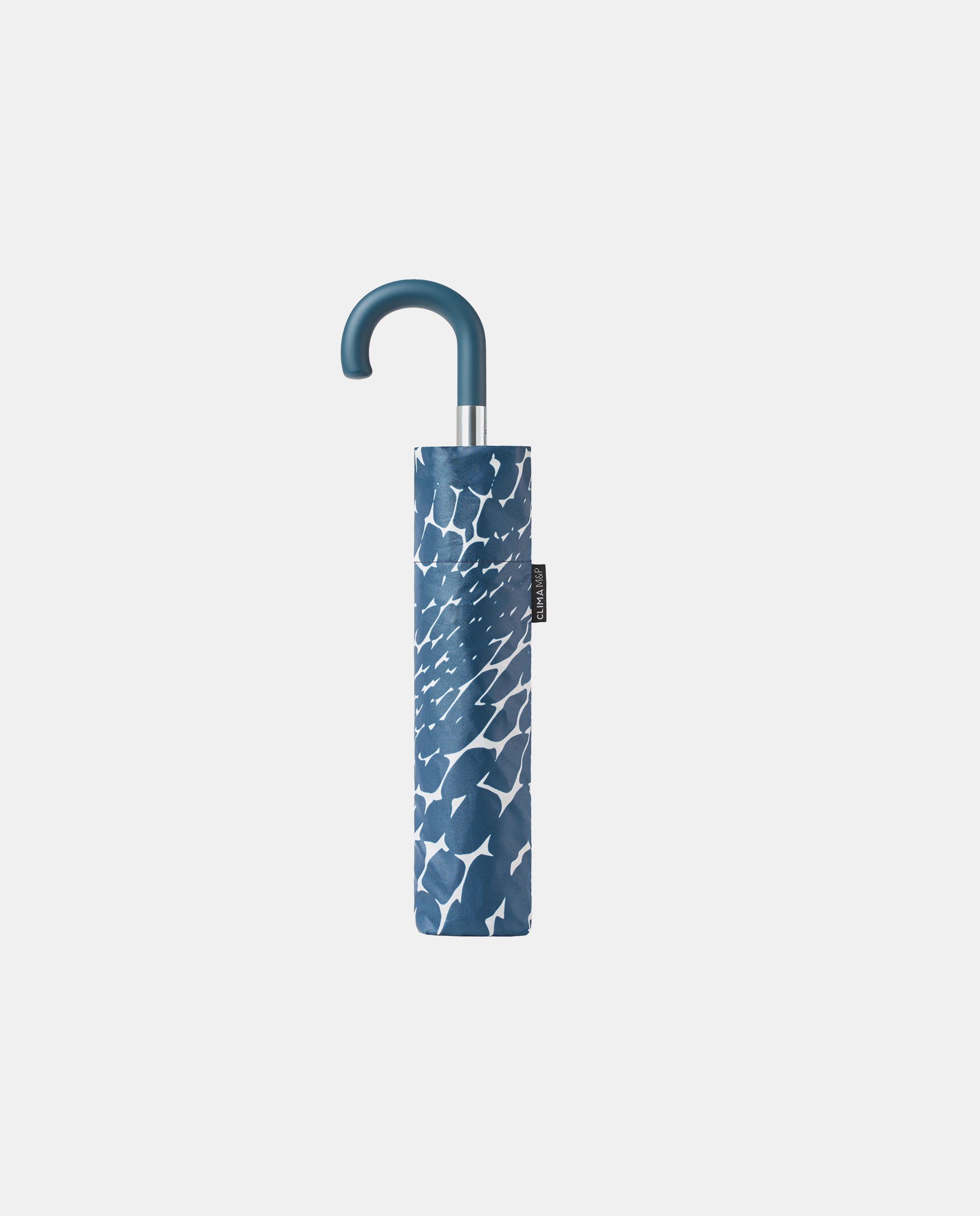 Guarda-Chuva Dobrável Manual "Stones" com Punho Curvo Ergonómico. Fabricado em Tecido Reciclado, é Leve, Resistente e Fácil de Transportar. Azul-3