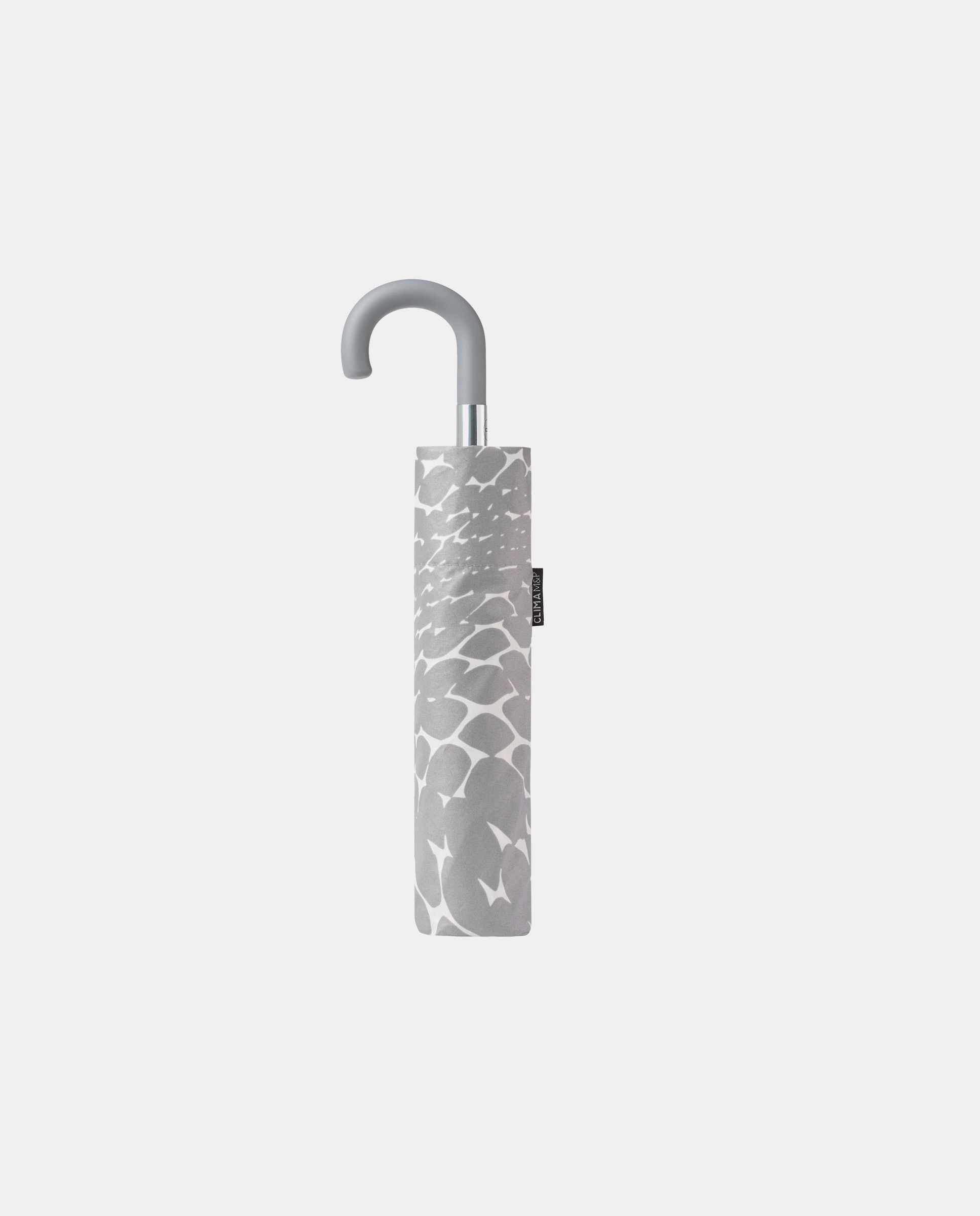 Guarda-Chuva Dobrável Manual "Stones" com Punho Curvo Ergonómico. Fabricado em Tecido Reciclado, é Leve, Resistente e Fácil de Transportar. Cinzento-3