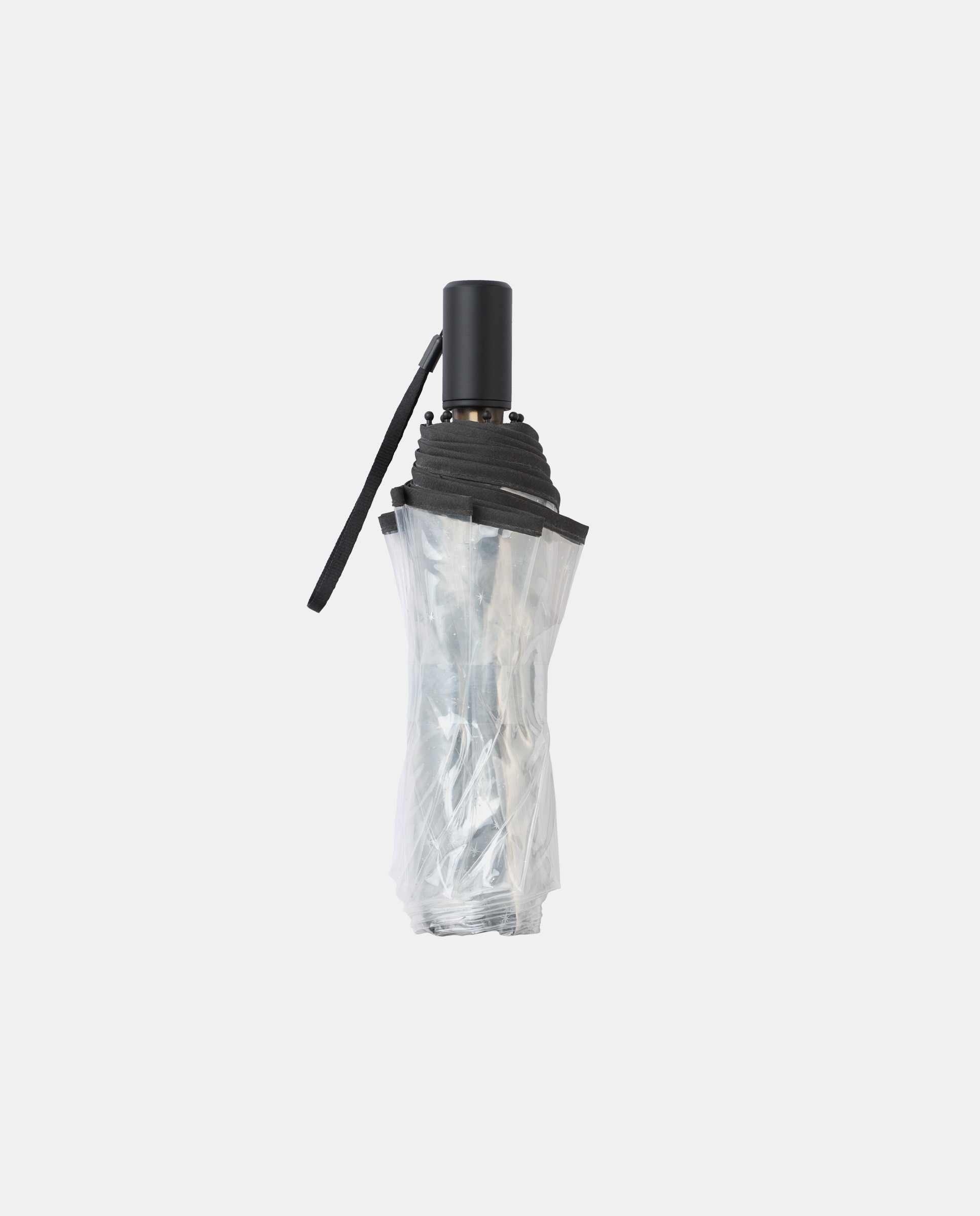Guarda-Chuva Dobrável Transparente "Stars". Com Punho e Vivos a Condizer, Tecnologia Windproof e Estampado de Estrelas Transparente-3