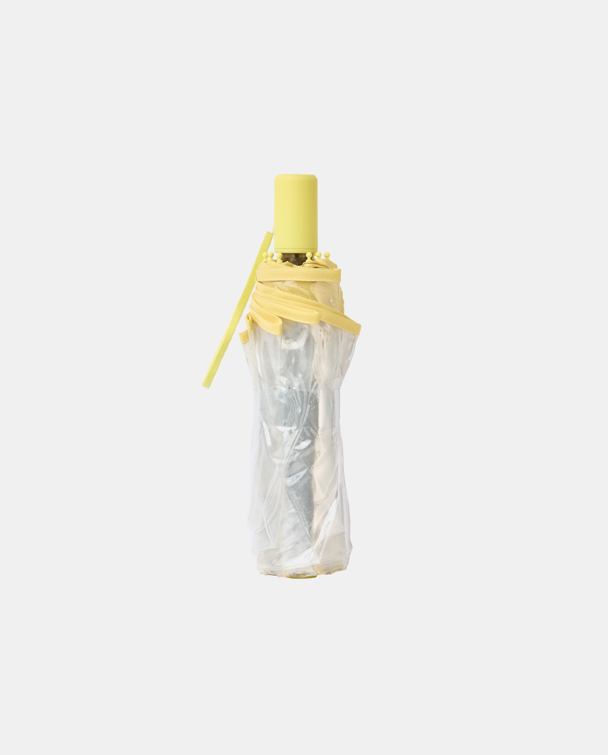 Guarda-Chuva Dobrável Transparente "Stars". Com Punho e Vivos a Condizer, Tecnologia Windproof e Estampado de Estrelas Transparente-3