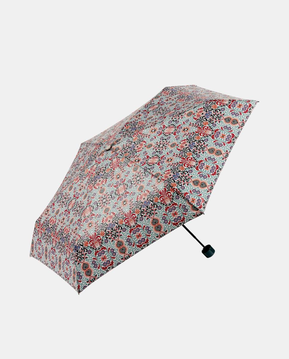 Guarda-Chuva Dobrável com Nécessaire de Estampado Floral Morris Verde-1