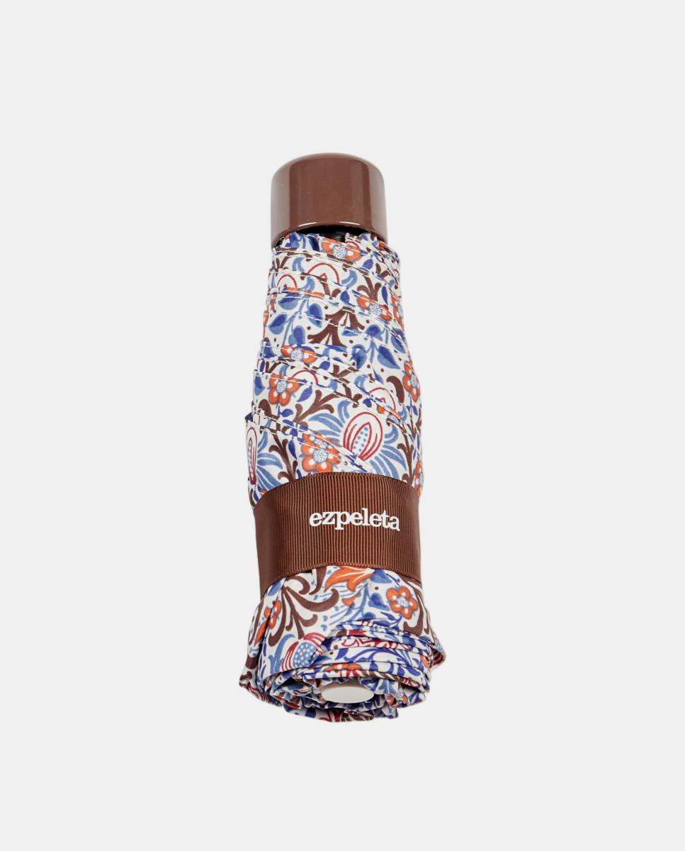 Guarda-Chuva Dobrável com Nécessaire de Estampado Floral Morris Roxo-3
