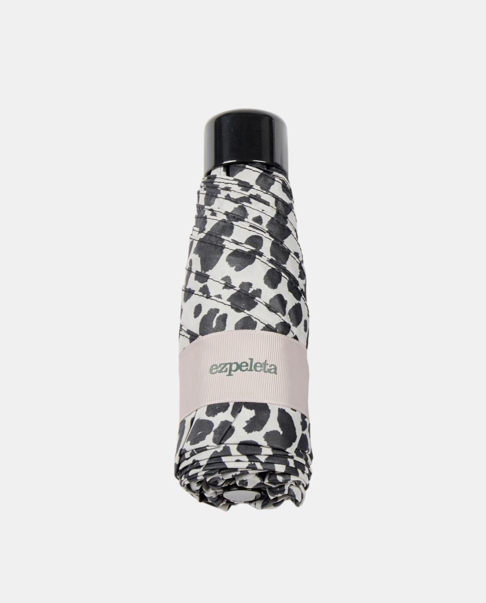 Guarda-Chuva Dobrável com Nécessaire de Neopreno. Animal print Bege-3