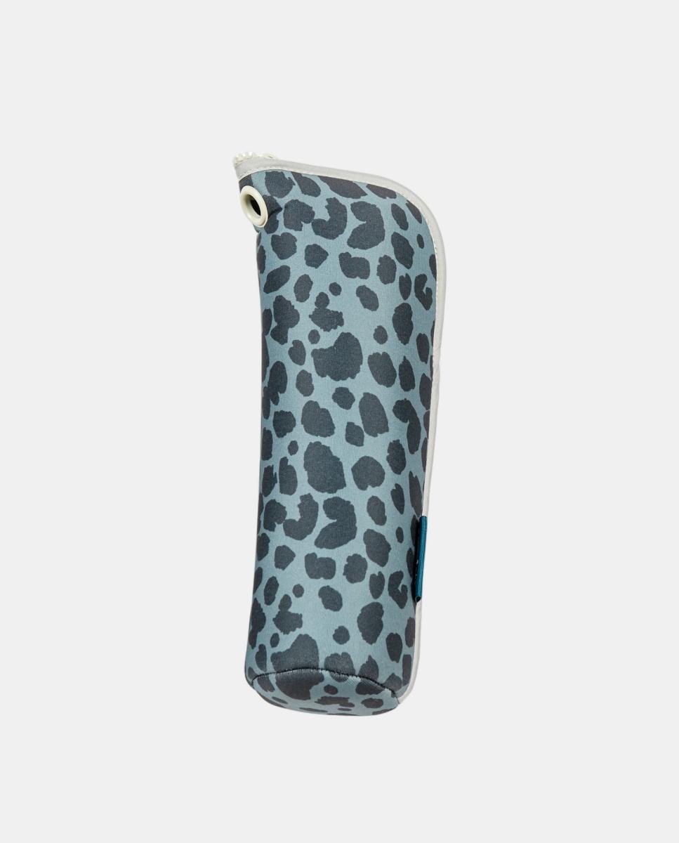 Guarda-Chuva Dobrável com Nécessaire de Neopreno. Animal print Verde Água-2