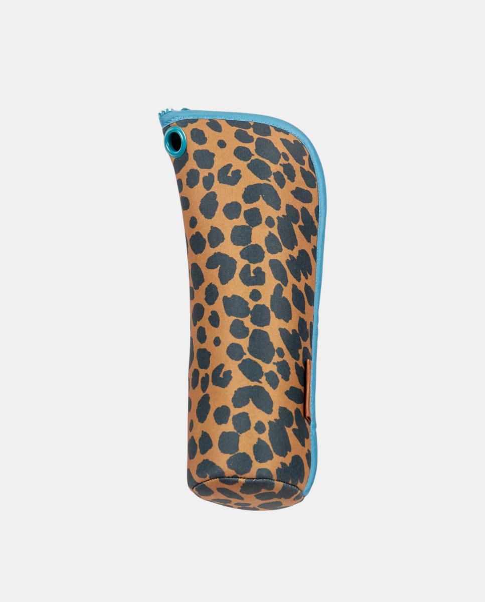 Guarda-Chuva Dobrável com Nécessaire de Neopreno. Animal print Castanho-2