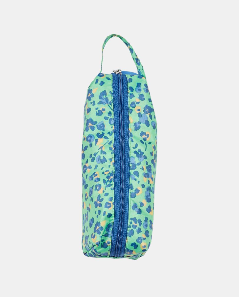 Guarda-Chuva Dobrável com Estampado Floral. Com Estojo Verde-2