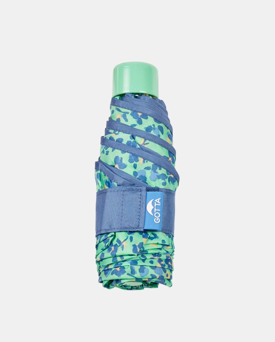 Guarda-Chuva Dobrável com Estampado Floral. Com Estojo Verde-3