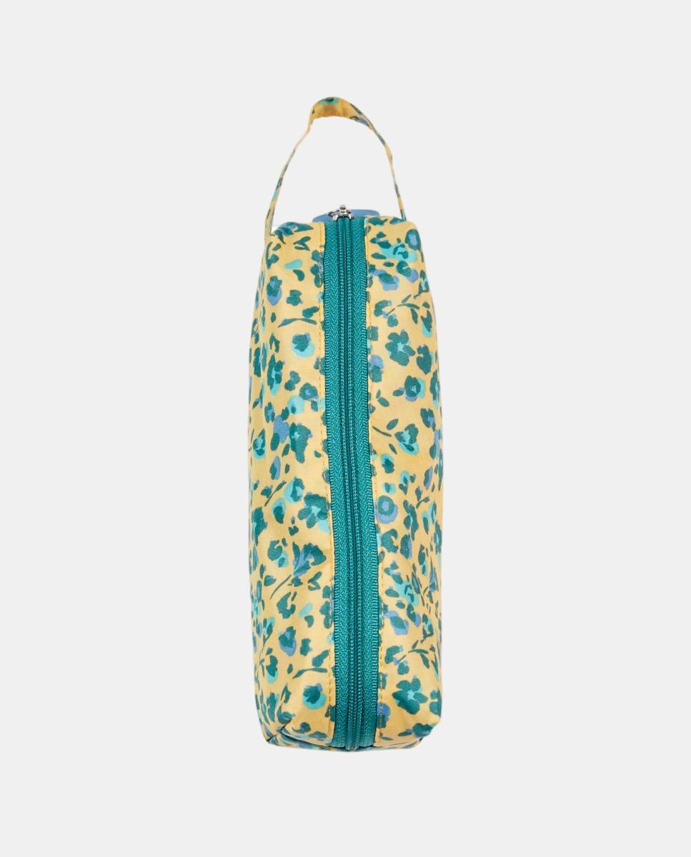 Guarda-Chuva Dobrável com Estampado Floral. Com Estojo Fúcsia-2