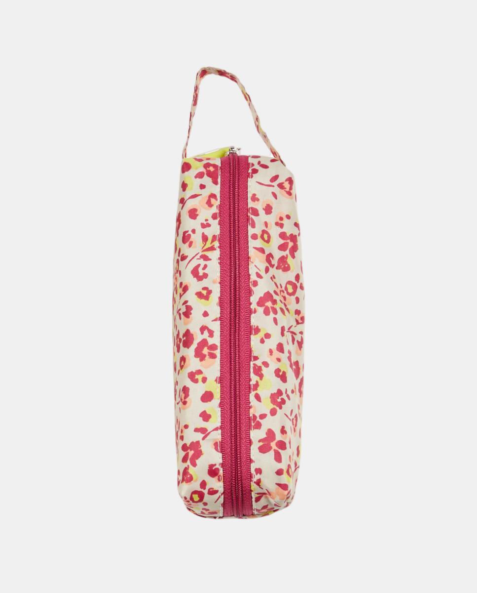 Guarda-Chuva Dobrável com Estampado Floral. Com Estojo Amarelo-2