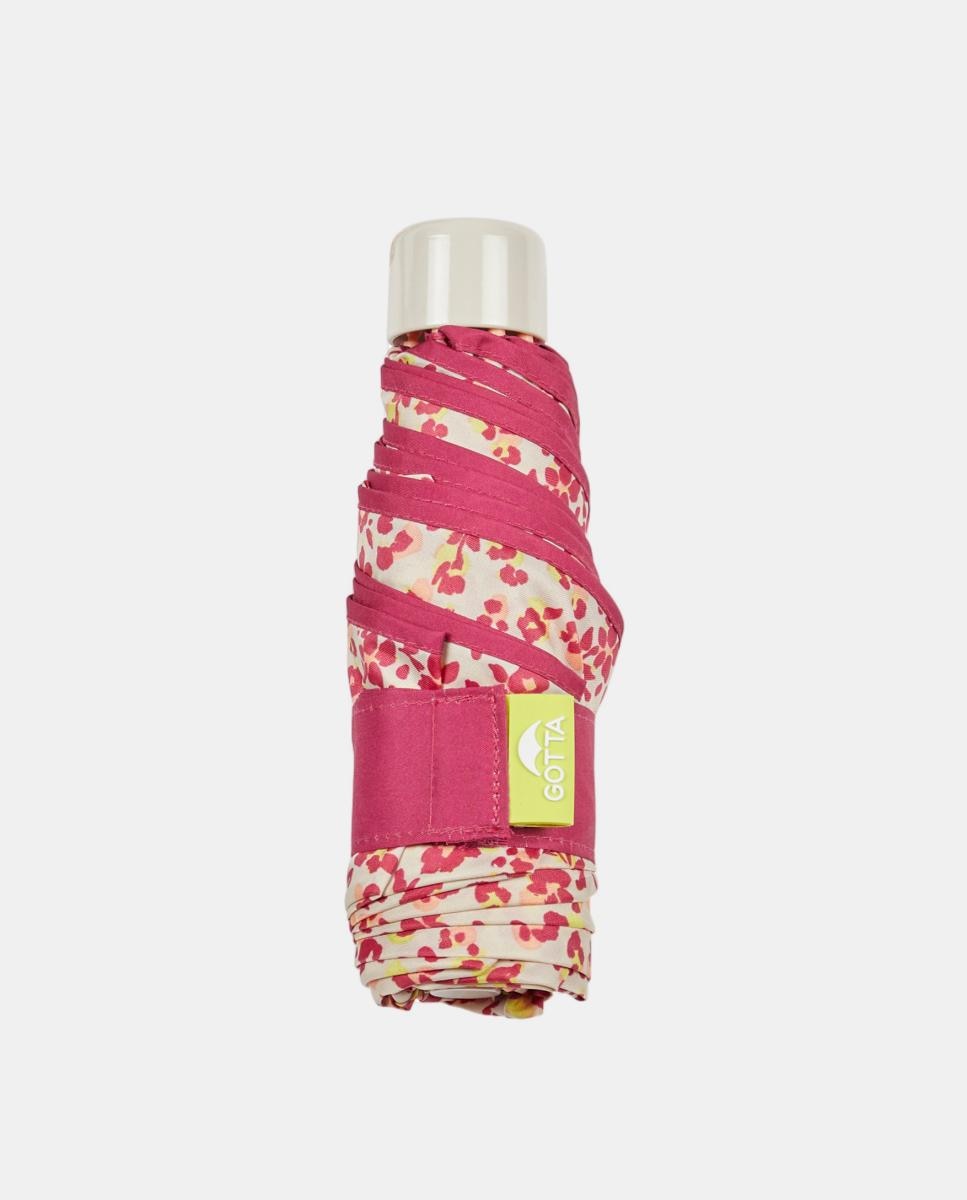 Guarda-Chuva Dobrável com Estampado Floral. Com Estojo Amarelo-3