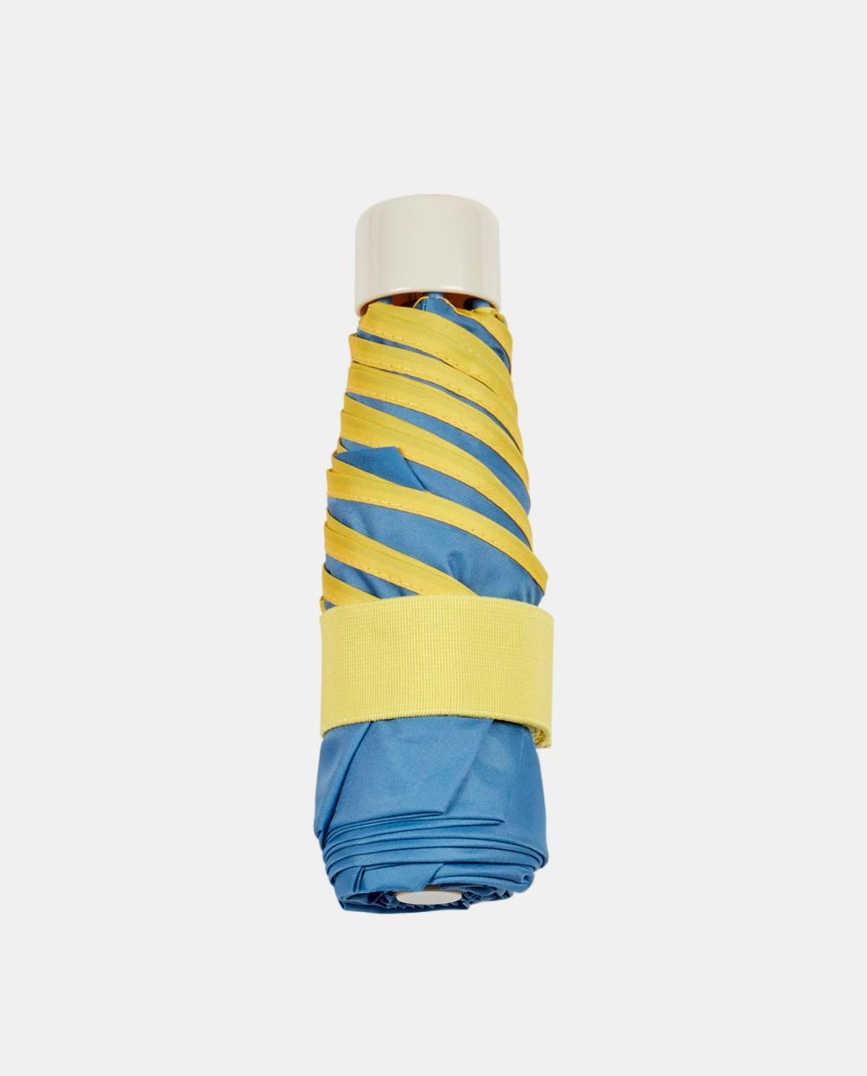 Guarda-Chuva Dobrável Manual Liso. Com Estojo de Neopreno Azul-2