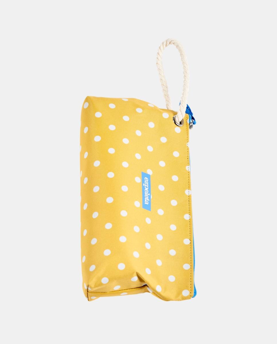 Guarda-Chuva Dobrável UPF50+ com Estampado às Bolinhas Amarelo-3